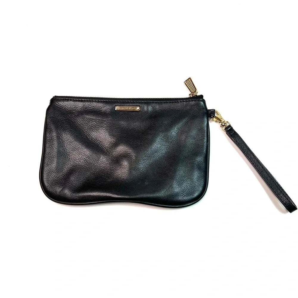 Rebecca Minkoff Skinny Mac Black Leather Clutch Wristlet - Picture 2 of 12